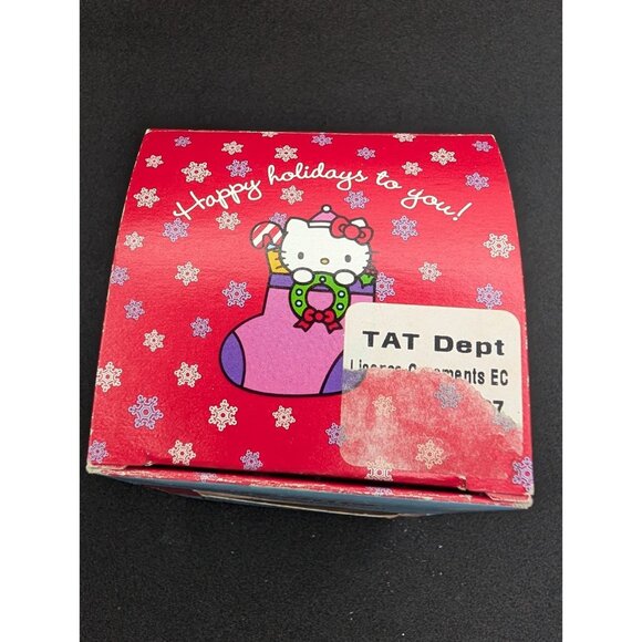 2001 Hello Kitty Christmas Tree Glass Ornament 2.75" with box READ - Picture 4 of 16